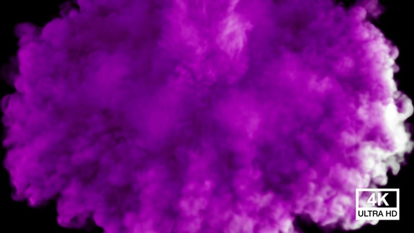Streaming And Spreading Purple Color Smoke From Top To Down 4K