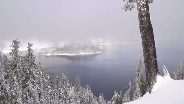 Crater Lake National Park in Winter