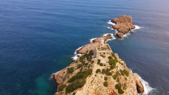Punta Grossa lighthouse in Ibiza, Spain