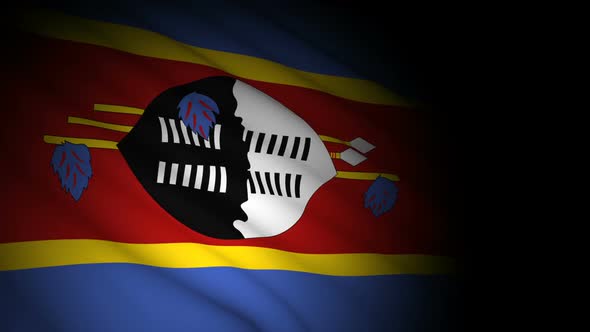 Swaziland Flag Blowing in Wind