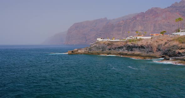 View of the Cliffs of Los Gigantes Tenerife From Coastline Atlantic Ocean