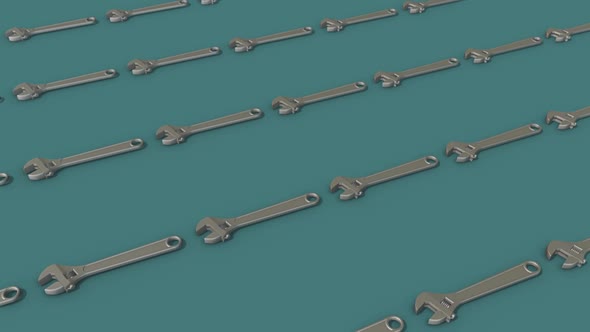 A Lot Of Adjustable Spanner Wrench In A Row Hd