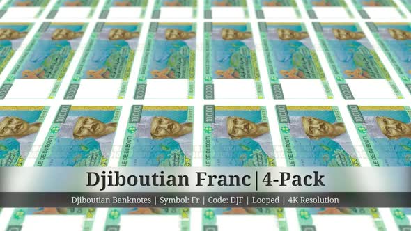 Djiboutian Franc | Djibouti Currency - 4 Pack | 4K Resolution | Looped