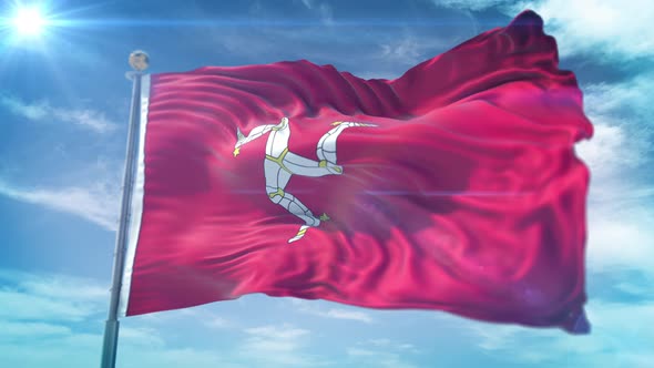 4K 3D Isle Of Man Flag