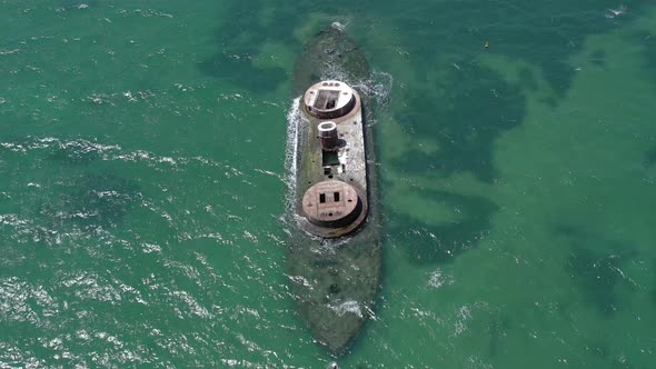 The Wreck of HMVS Cerberus in Port Philip Melbourne Australia Bird's Eye View