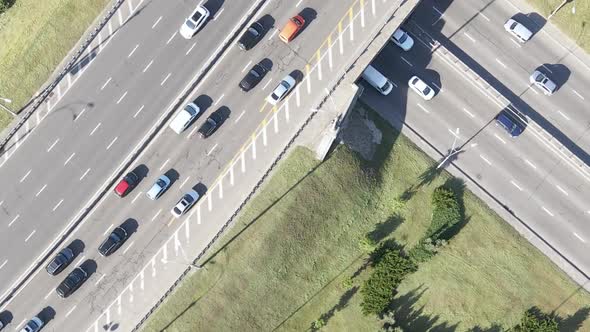 Cars on the Road Aerial View