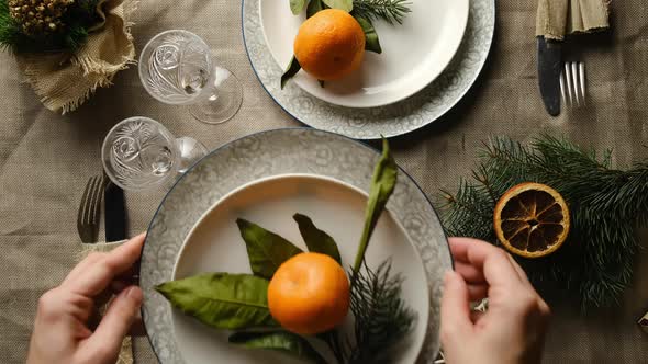 Festive Dinner Christmas Table Setting