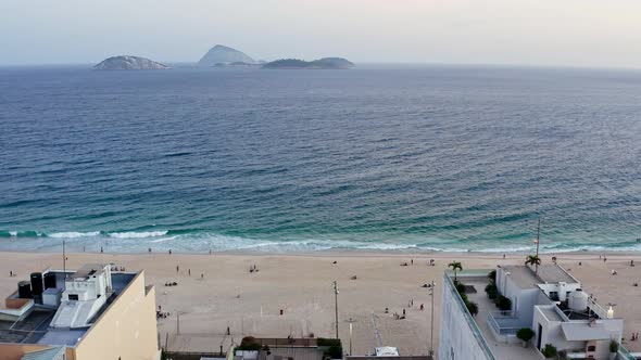 Drone image seen from above the beach