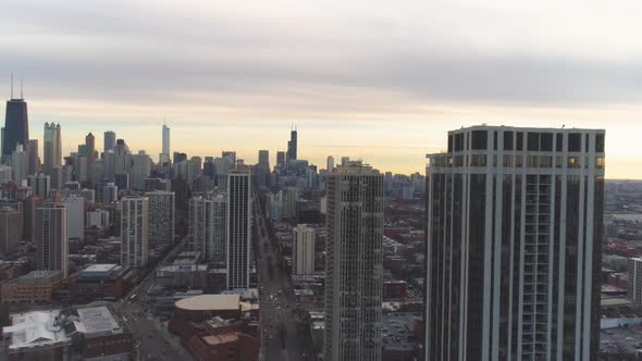 Amazing Chicago Downtown Sunset 