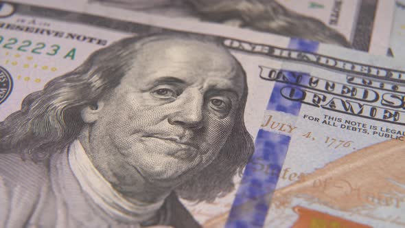 100 United States Dollars Close Up 4K