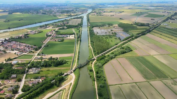 Flying Over River high top view