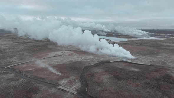 Gunnuhver hot springs and steam in Iceland