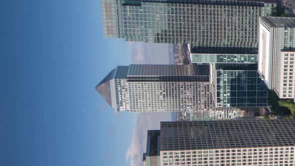 Vertical Video Timelapse Video of Canary Wharf London