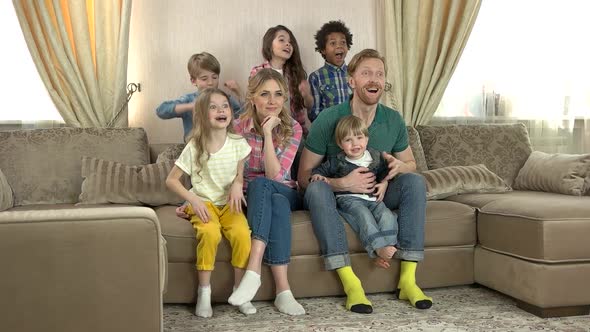 Happy Family Watching Tv.