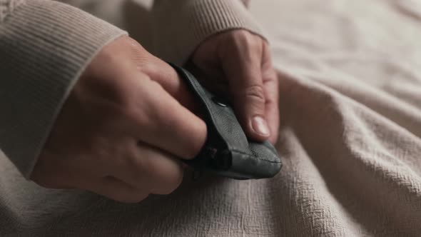 Man Hands Counting Coins