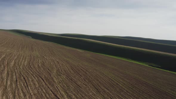 Tilled Farm Land Aerial View at Highlands