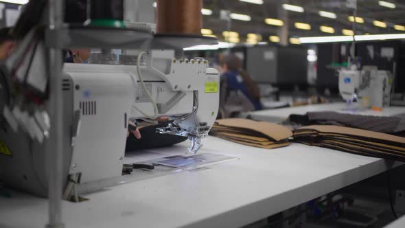 The Seamstress Sews on a Sewing Machine