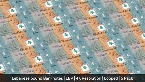 Lebanon Banknotes Money / Lebanese pound / Currency ل.ل / LBP/ | 6 Pack | - 4K