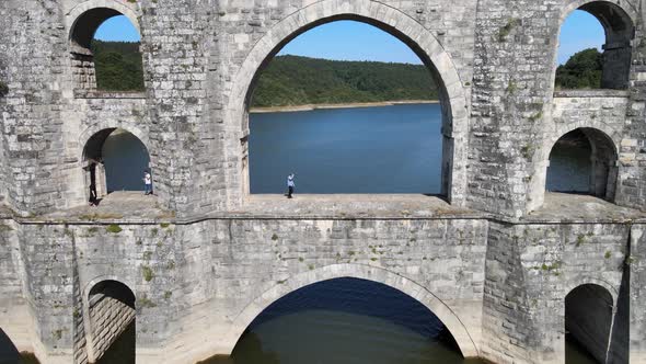 Aerial Historical Aqueduct