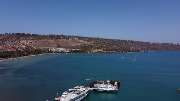 Panoramic Aerial View From Above of the City of Chania Crete Island Greece