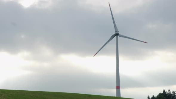 Windmill Rotating Blades Convert Wind Energy to Electrical