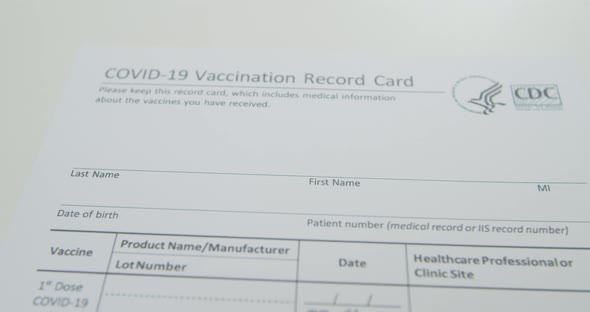 USA CDC COVID19 Vaccine Immunization Card