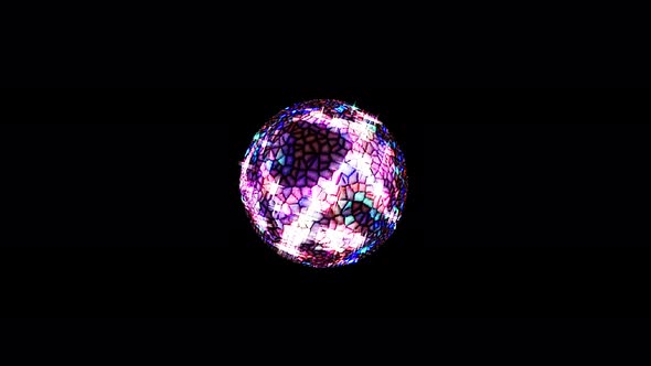 animated round shape of multicolor flashing lights, on a black background