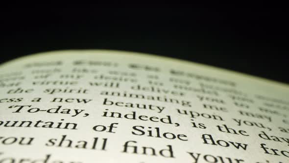 Macro Footage of Words on Pages of a Book