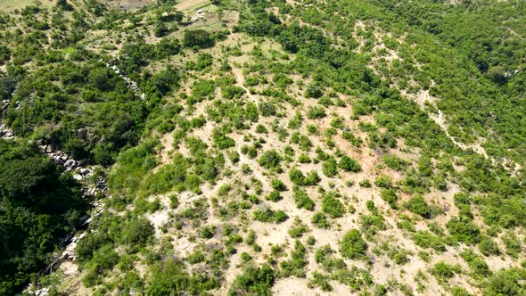 Drone view of West Pokot, North Rift  -Kenya -:green raining season on the north dry parts of  Kenya