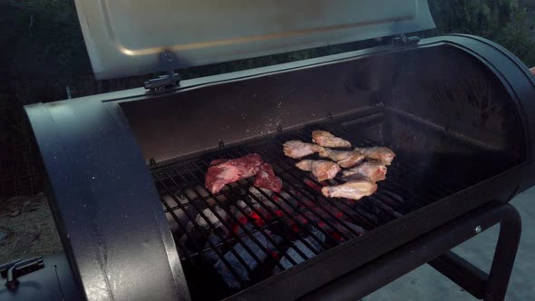 Chicken Wings on the Summer BBQ. But do not forget those Pieces of Hanging Tender meat!!!!!!