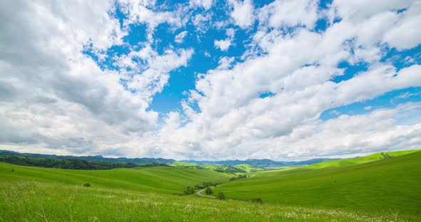 Mountain Meadow Timelapse at the Summer or Autumn Time