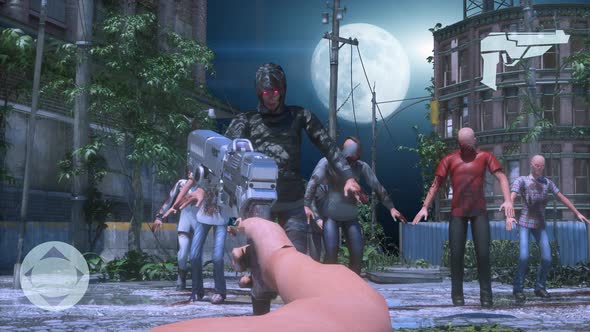 Fake Zombie Shooter Video Game Gameplay Render 3d alt