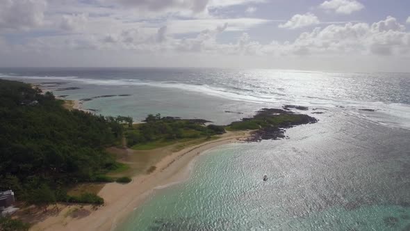 Mauritius Coast and Indian Ocean, Aerial View