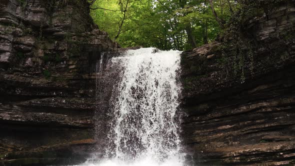 Small Beautiful Waterfall in the Forest