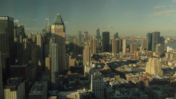 This is a wide Time Lapse shot of the New York City Sky Line.  The camera is facing the downtown and