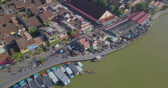 Aerial view of Hoi An old town or Hoian ancient town