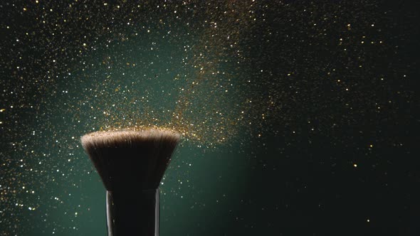 Glitter on Make-up Brush Flying Away