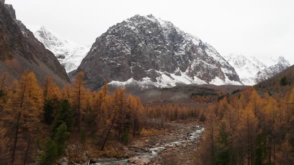 Mount Karatash Aktru Valley Autumn