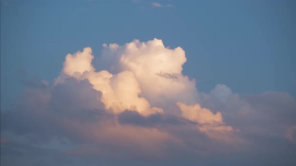 Time Lapse Footage of Fast Moving White Puffy Cumulus Clouds on Blue Clear Sky