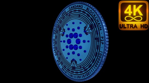 Cardano Public Blockchain Open Source Peer To Peer Crypto Network Decentralized Digital 3D loop 4K