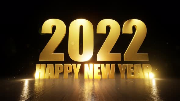 Golden 2022 Happy New Year Greeting