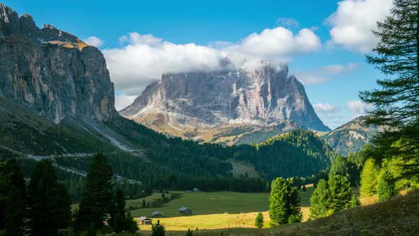 Time Lapse  Dolomites Langkofel Italy Landscape