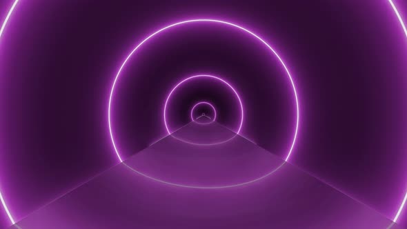 Flight Inside Tunnel, Neon Light Abstract Background (5)