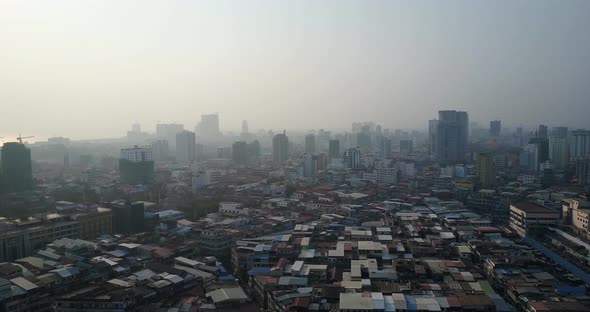 Morning Sunrise In Phnom Penh  Drone View