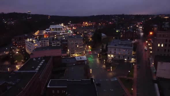 Bangor Maine Night Aerial Video 1080