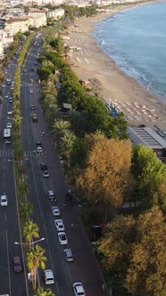 Vertical Video Alanya Turkey  a Resort Town on the Seashore