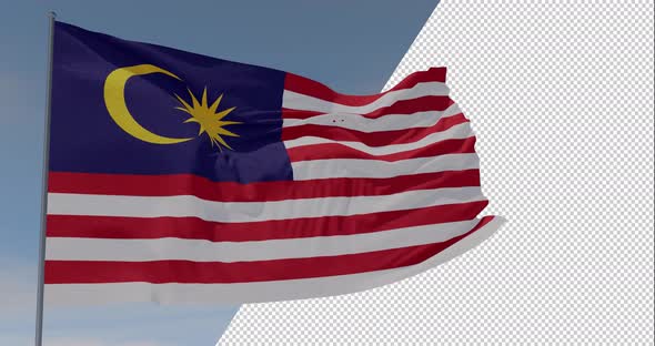 flag Malaysia patriotism national freedom, seamless loop, alpha channel