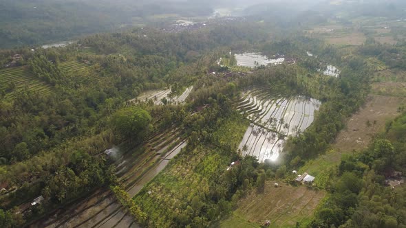 Tropical Landscape with Agricultural Land in Indonesia