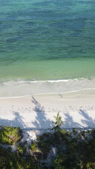 Tanzania  Vertical Video of the Ocean Near the Coast of Zanzibar Slow Motion