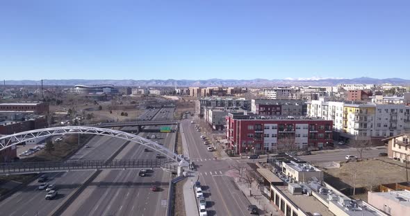 A reverse shot along Interstate 25, Denver Colorado